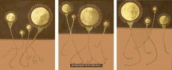Golden Moonflowers 1, 2 and 3
