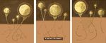 Golden Moonflowers 1, 2 and 3