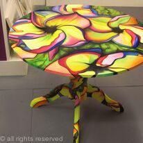 LIVING WITH ART Hand-painted table