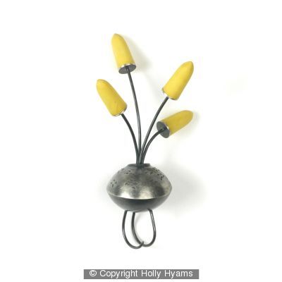 yellow and oxidised silver pin ring