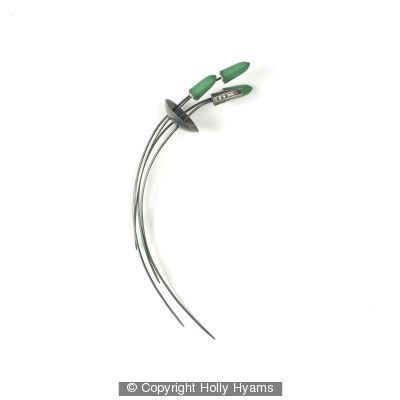 green and oxidised silver pin