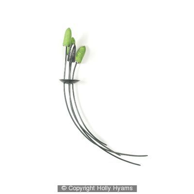 lime and oxidised silver Pin