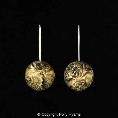earth from air brass and silver dome earrings