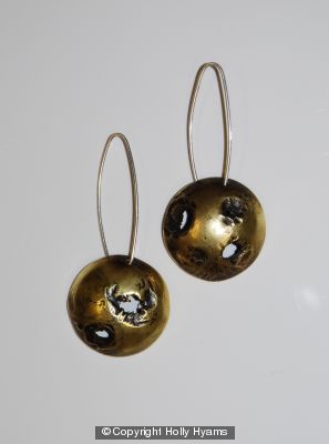 earth from air brass and silver dome earrings (large)