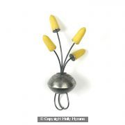 yellow and oxidised silver pin ring