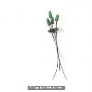 green and oxidised silver pin