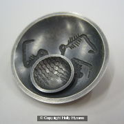 oxidised silver spider brooch