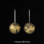 earth from air brass and silver dome earrings