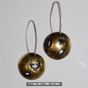 earth from air brass and silver dome earrings (large)