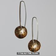 earth from air brass and silver dome earrings (small)