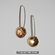 earth from air brass and silver dish earrings (small)