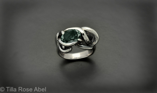 Prasiolite light green Thorn in my Pride ring