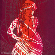 sari lady red and orange