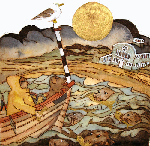 they met once again with the golden moon a gift of swimmers unseen by all, blakeneyblakeney