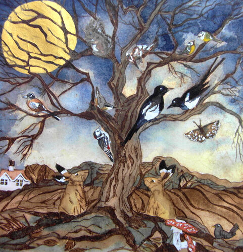 they gathered at the oak tree to celebrate the golden moon while folk slept on unaware