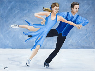 Ice Dancers in Blue