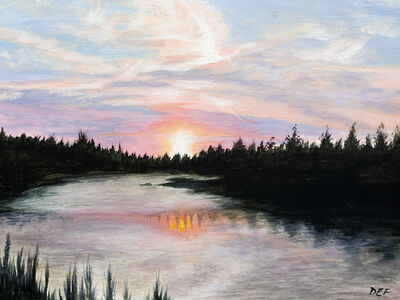 Sunset over water