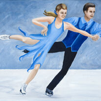 Ice Dancers in Blue