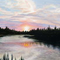 Sunset over water