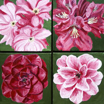 April Flowers in Pink and Red