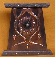  Arts & Crafts copper mantel clock