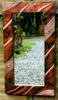 copper and aventurine ridges and roots mirror