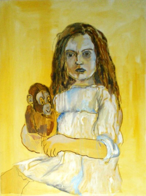 Girl with monkey