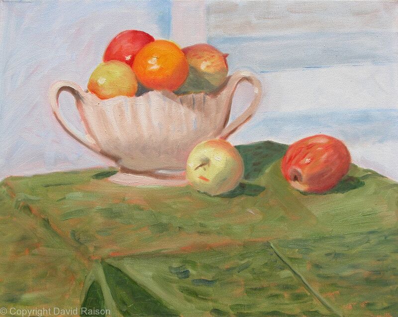 Fruit on a Green Cloth
