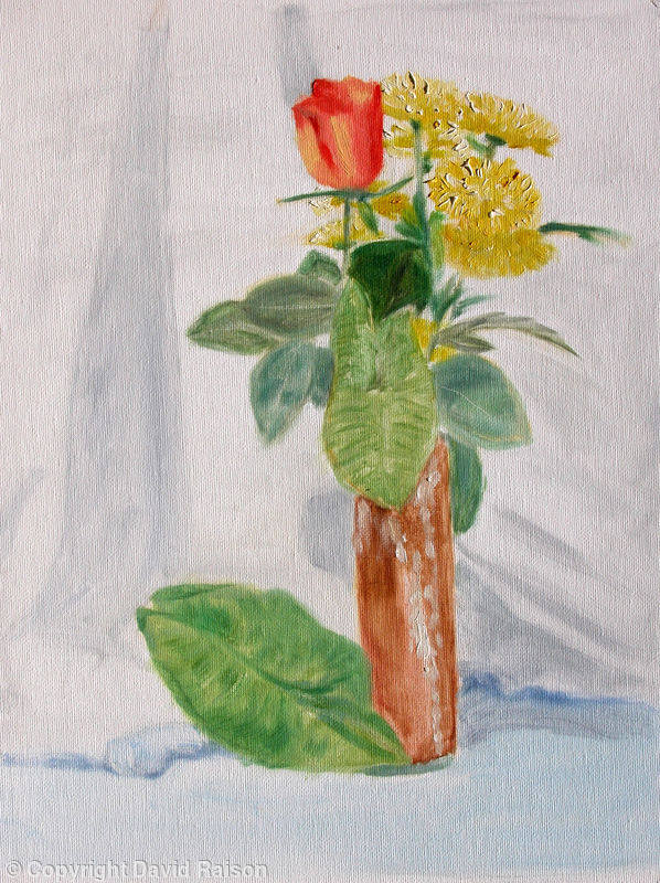 Still life with rose and carnations