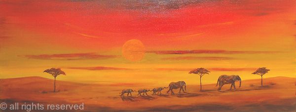 Pictures Of Elephants At Sunset. Elephants at Sunset