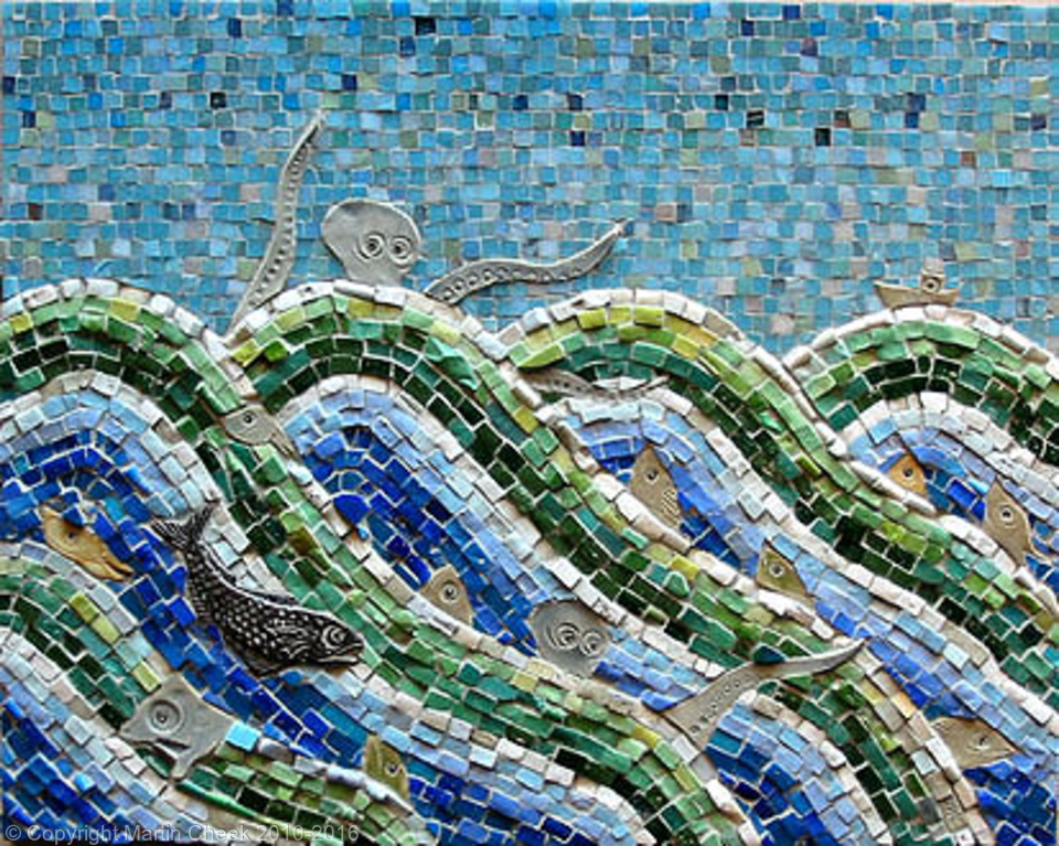 Stormy Sea with Fish