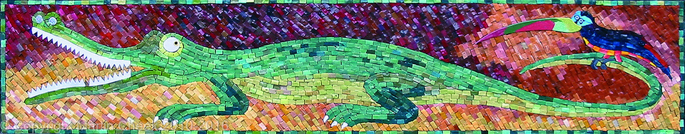 Crocodile and Toucan