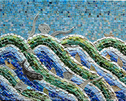 Stormy Sea with Fish