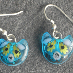 Blue Cat earrings