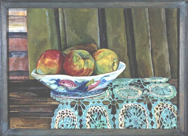 Apples on grandmothers crochet cloth