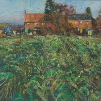 Bourne-Farm-Winter.  pastel