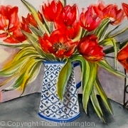 Red Tulips in Jug