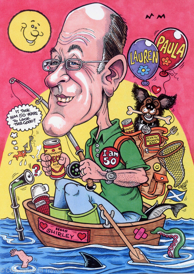 Johns 50TH Birthday Gift Caricature