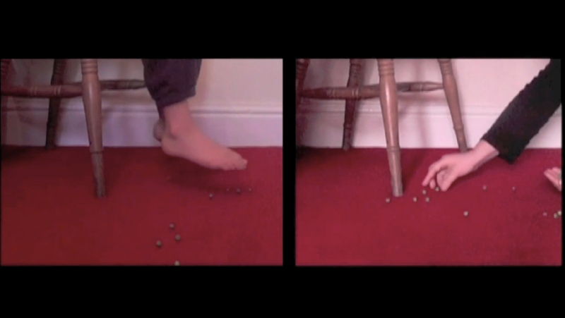Dropping peas/Picking up peas (2011) Still from video