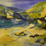 Yellow boat in Pembrokeshire