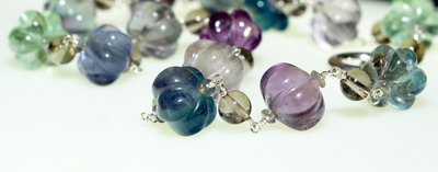 Fluorite Pumpkin Necklace